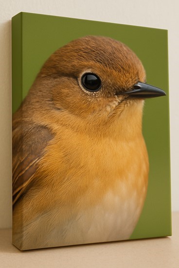 עיטוף גלריה על מסגרת עץ תמונת ציפור תמונה של ציפור בעיטוף גלריה על קנבס