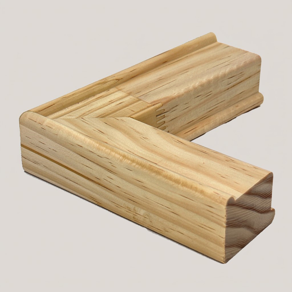 עץ אורן המשמש למתיחת תמונות קנבס